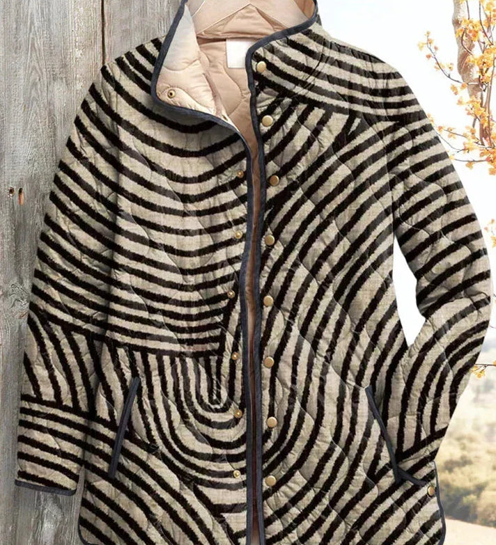 Ortrud™ | Steppjacke im Streifen-Wirbel