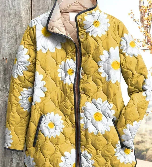 Almuth™ | Steppjacke mit Margeriten in Gelb
