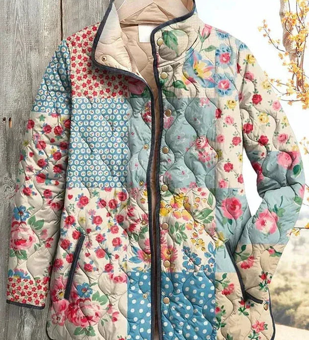 Karoline™ | Steppjacke im Blüten-Patchwork