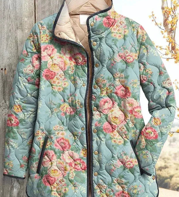 Nadja™ | Steppjacke mit Rosen auf Mint