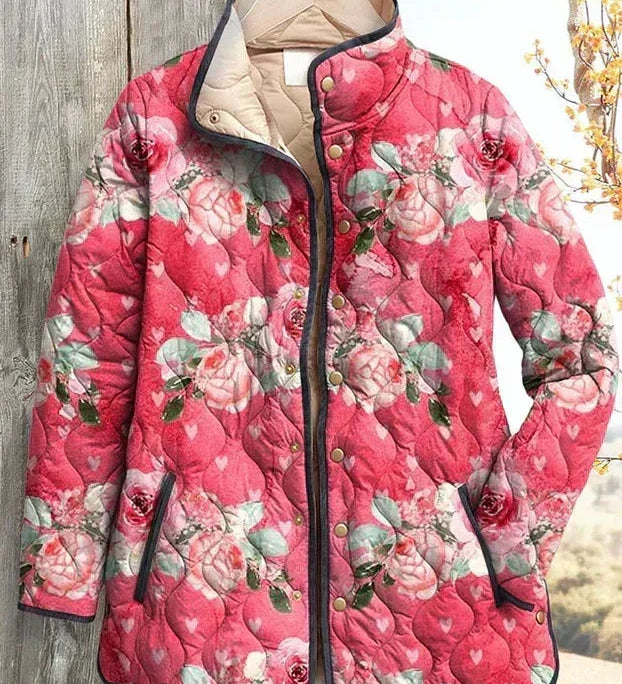Sieglinde™ | Steppjacke mit Rosen in Beere