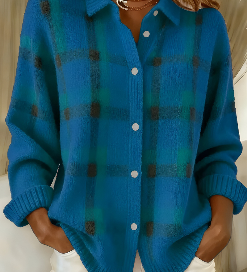 Candela | Karierte Strickjacke