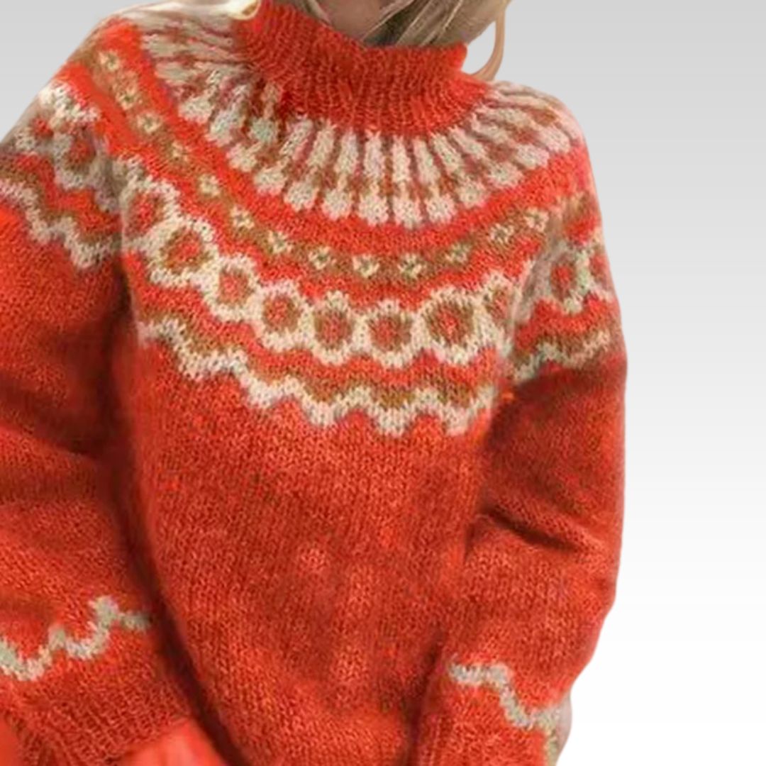 Ellinor™ | Rollkragenpullover im Norweger-Muster